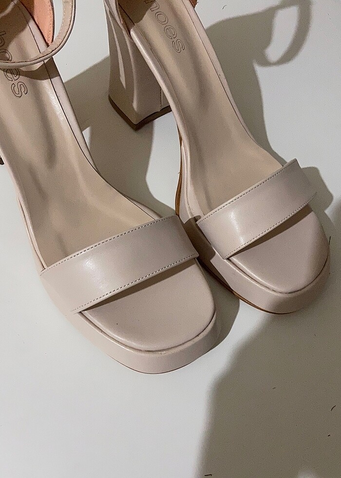 Kadın Bej Platform Topuklu Ayakkabı - Görsel 2