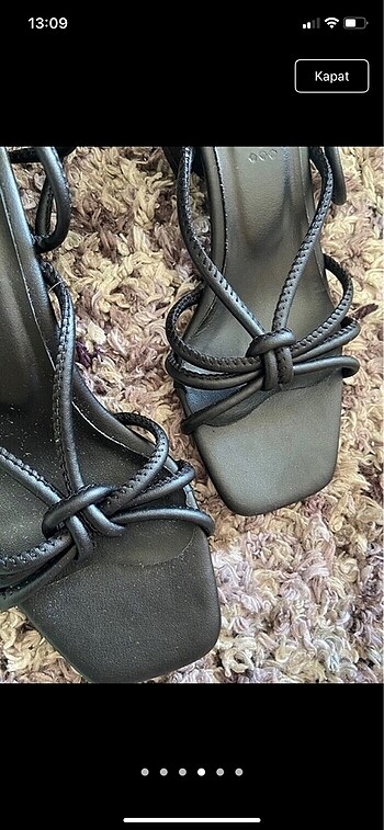 38 Beden Siyah İpli Sandalet