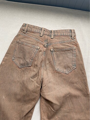 32 Beden kahverengi Renk Mango Baggy Jean