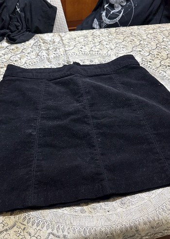 Siyah Süet Mini Etek - Görsel 3