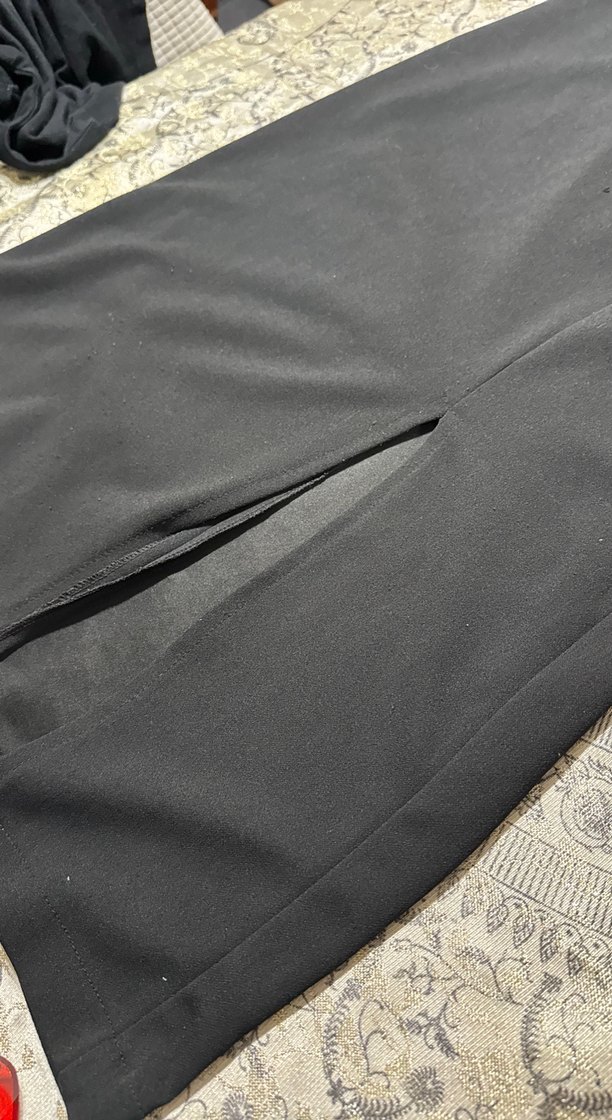 Siyah Uzun Kadın ElbiseYırtmaçlı - Görsel 2