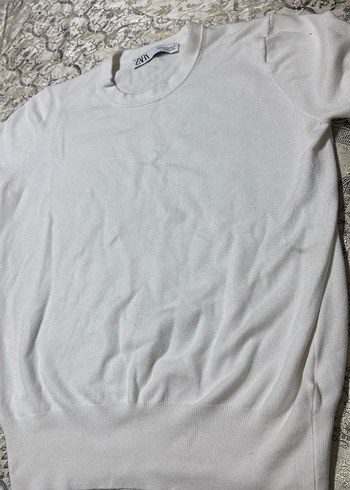 Beyaz Kadın Kısa Kollu Pamuklu Basic Tişört - Görsel 2