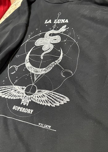 Siyah Baskılı Kadın Sweatshirt - Görsel 3