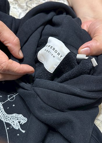 Siyah Baskılı Kadın Sweatshirt - Görsel 5