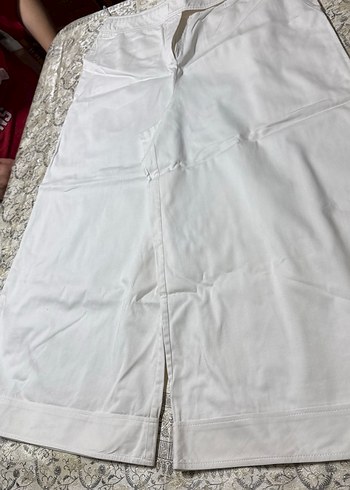 Beyaz Kadın Keten Kumaş Pantolon - Görsel 2