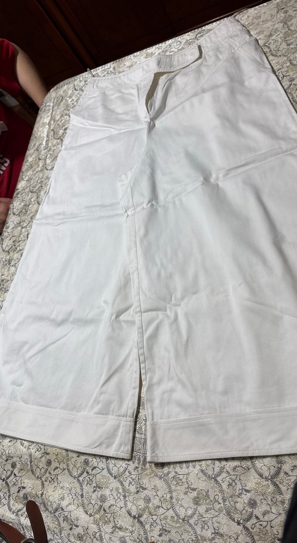 Beyaz Kadın Keten Kumaş Pantolon - Görsel 2