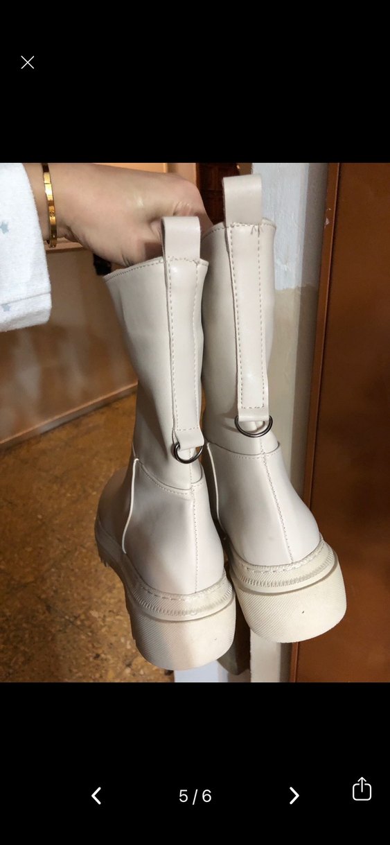 Bej Kadın Deri Bot Platform Topuklu - Görsel 4