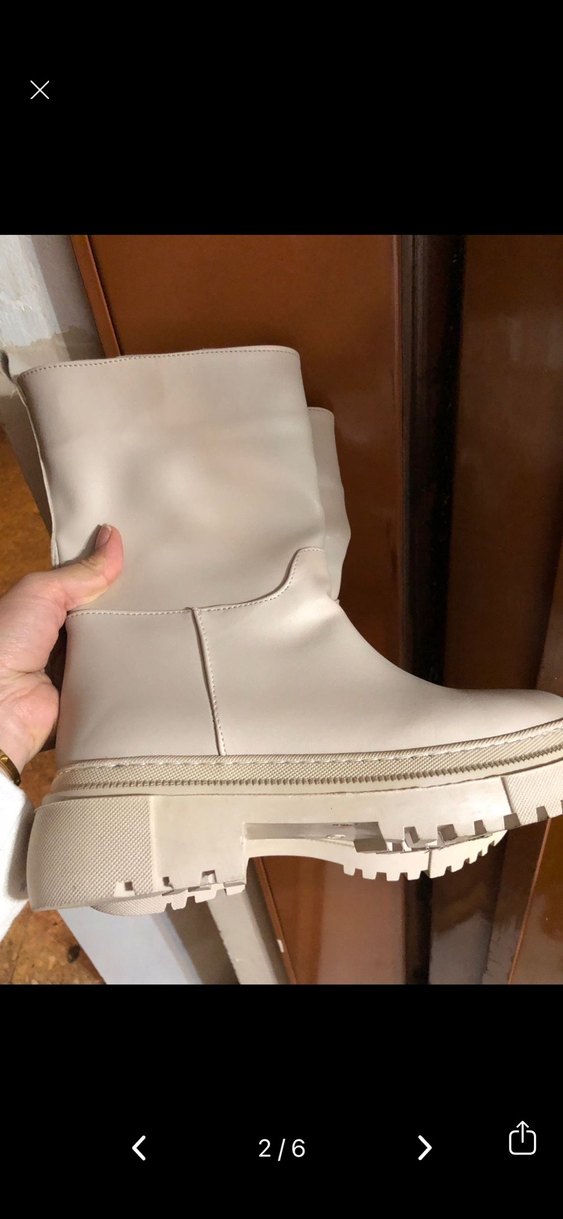 Bej Kadın Deri Bot Platform Topuklu - Görsel 2