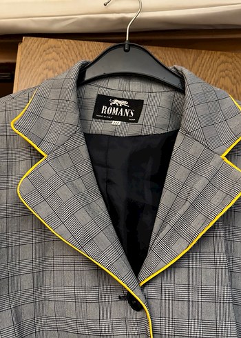 Düğmeli Gri Kadın Blazer Ceket - Görsel 4