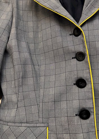 Düğmeli Gri Kadın Blazer Ceket - Görsel 2