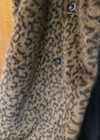 Leopar Desenli Uzun Kadın Suni Kürk - Görsel 5