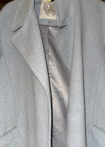 Açık Gri Uzun Kadın Kaban - Görsel 5