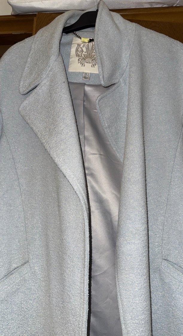 Açık Gri Uzun Kadın Kaban - Görsel 5