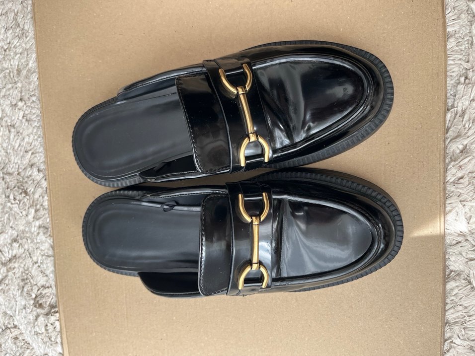 Siyah Rugan Topuklu Kadın Loafer - Görsel 2