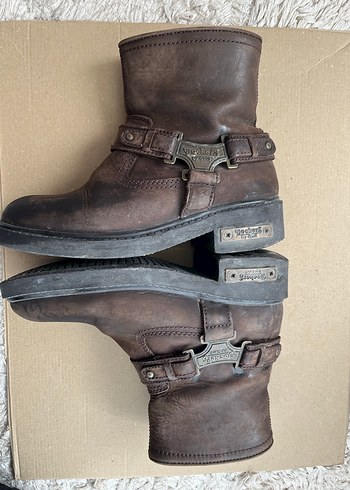 Kahverengi Deri Biker Kadın Botu - Görsel 3