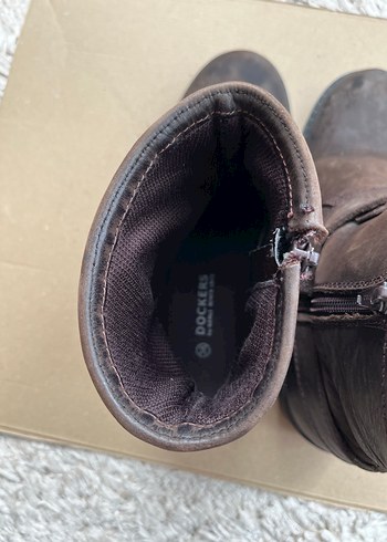 Kahverengi Deri Biker Kadın Botu - Görsel 4