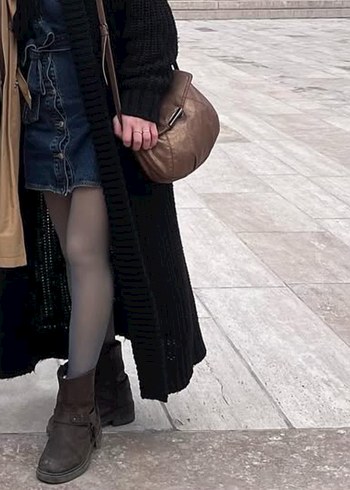 Kahverengi Deri Biker Kadın Botu - Görsel 8