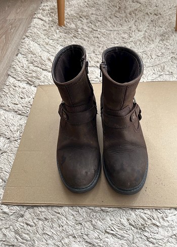 Kahverengi Deri Biker Kadın Botu - Görsel 2