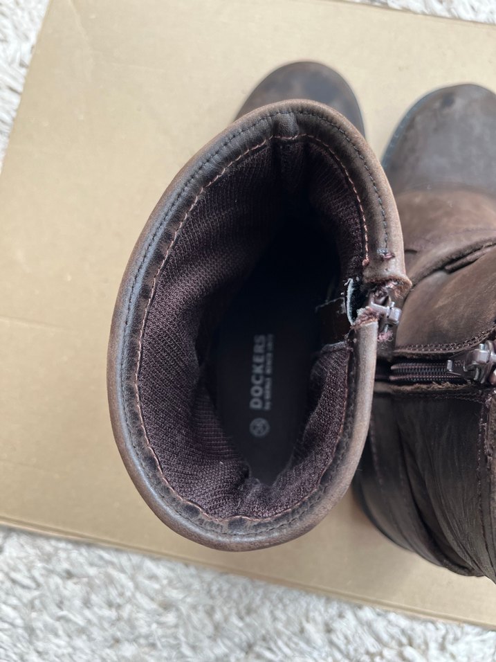 Kahverengi Deri Biker Kadın Botu - Görsel 4