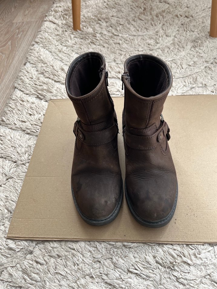 Kahverengi Deri Biker Kadın Botu - Görsel 2