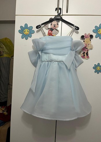 Mavi Askılı Kız Çocuk Abiye Elbise - Görsel 4