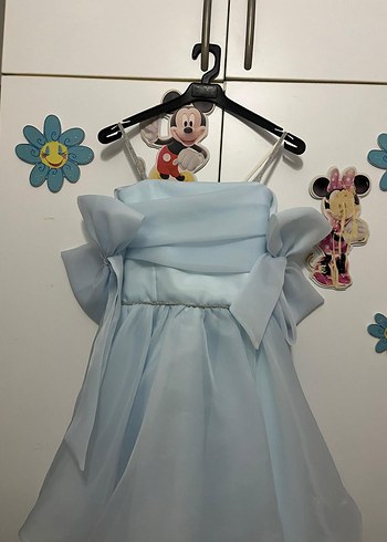 Mavi Askılı Kız Çocuk Abiye Elbise - Görsel 3