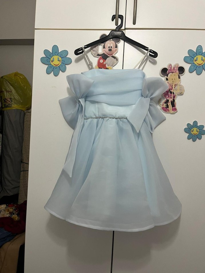 Mavi Askılı Kız Çocuk Abiye Elbise - Görsel 4