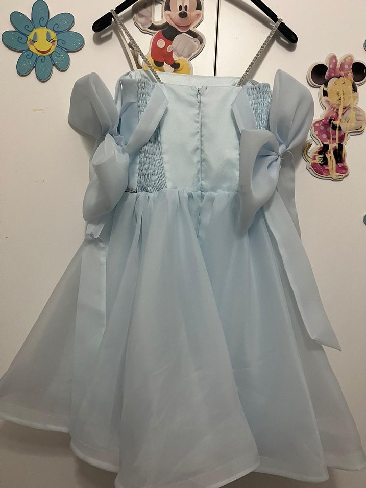 Mavi Askılı Kız Çocuk Abiye Elbise - Görsel 5