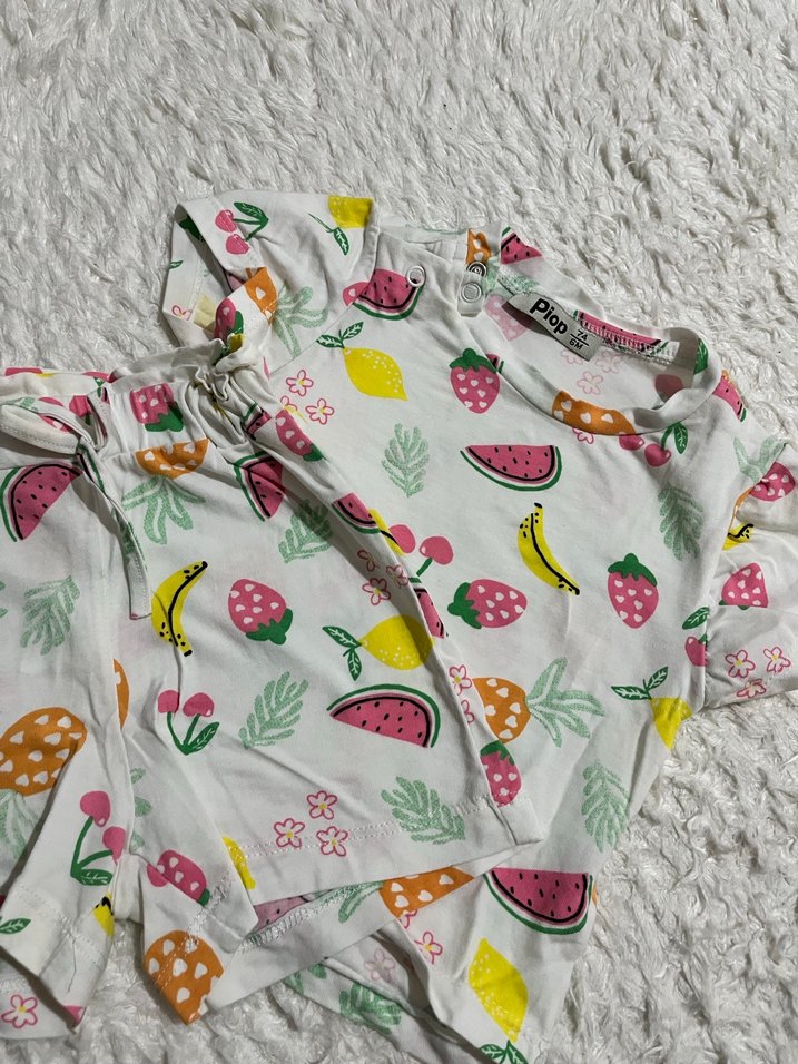 Çocuklar için meyve desenli pijama takımı - Görsel 2