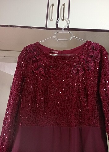 46 Beden bordo Renk Abiye elbise
