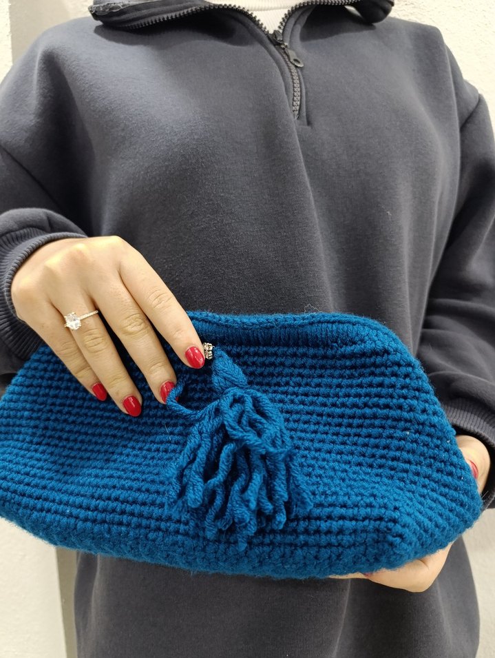 örgü çanta şapka seti - Görsel 3