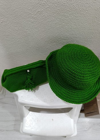 Yeşil Örgü Kadın Şapka - Görsel 5
