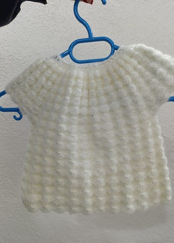 Kız Çocuk Beyaz Örgü Kolsuz Hırka - Görsel 2