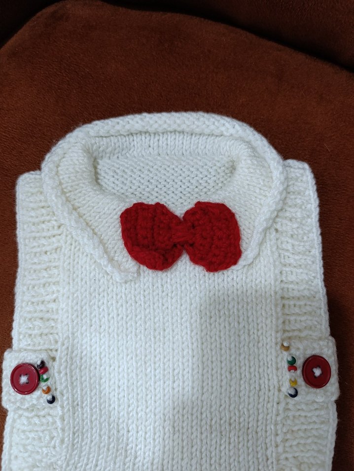 Nakışlı Beyaz Bebek Önlüğü - Görsel 4