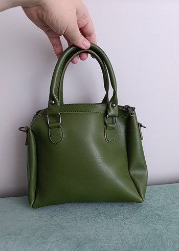 Yeşil Deri Tokalı Kadın Çanta - Görsel 2