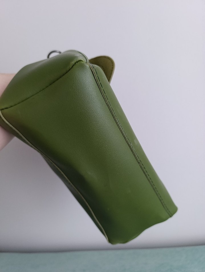 Yeşil Deri Tokalı Kadın Çanta - Görsel 3