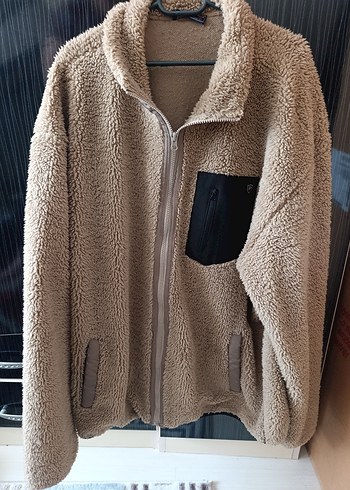 Kahverengi Peluş Fermuarlı Ceket - Görsel 2