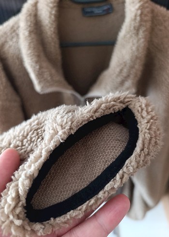 Kahverengi Peluş Fermuarlı Ceket - Görsel 6