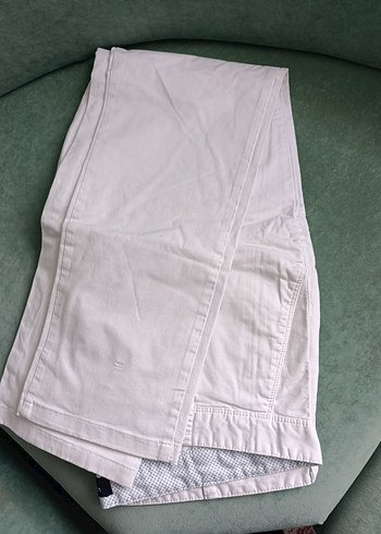 Erkek Beyaz Keten Rahat Kesim Pantolon - Görsel 2