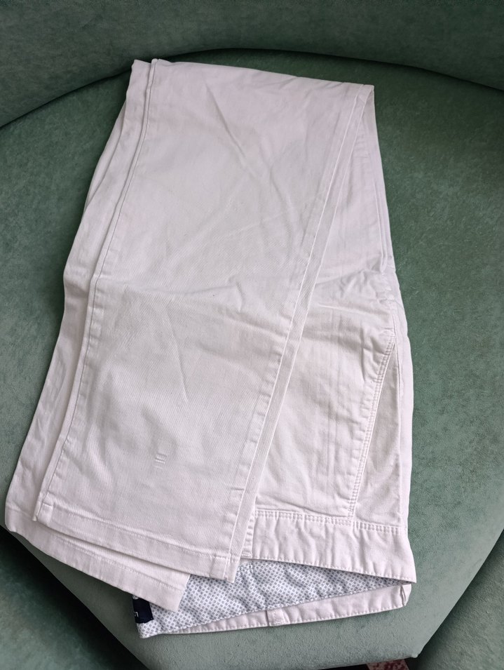 Erkek Beyaz Keten Rahat Kesim Pantolon - Görsel 2
