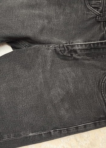 Gri Nakışlı Düğmeli erkek Kot Pantolon - Görsel 3