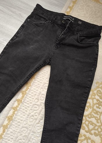 Gri Düğmeli erkek Denim Pantolon - Görsel 2