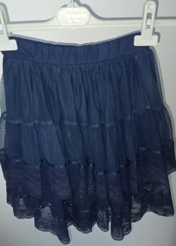 Kız Çocuk Lacivert Denim Fırfırlı Etek - Görsel 3