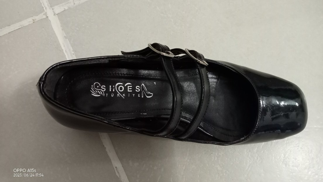 Tokalı Siyah Blok Topuklu Kadın Ayakkabı - Görsel 4