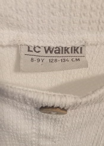 LC Waikiki Beyaz Mini Nakışlı Kısa Kollu Sabahlık