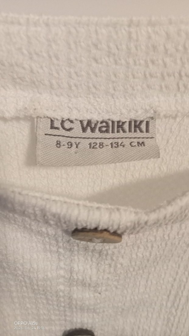 LC Waikiki Beyaz Mini Nakışlı Kısa Kollu Sabahlık - Görsel 2