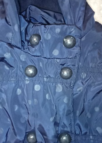 Kız Çocuk Lacivert Kapüşonlu Kaban - Görsel 3