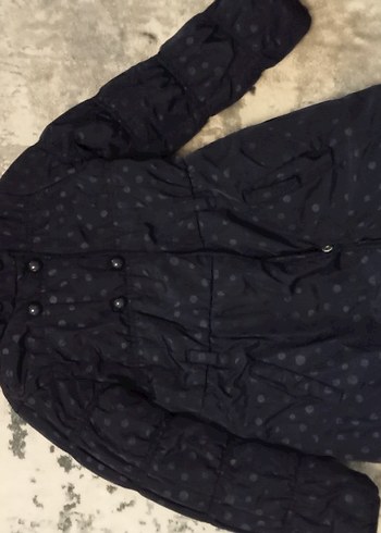 Kız Çocuk Lacivert Kapüşonlu Kaban - Görsel 2