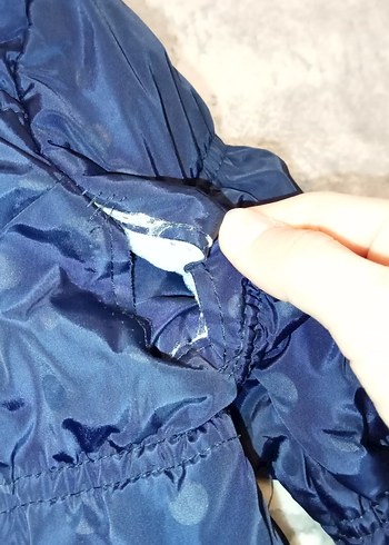 Kız Çocuk Lacivert Kapüşonlu Kaban - Görsel 4