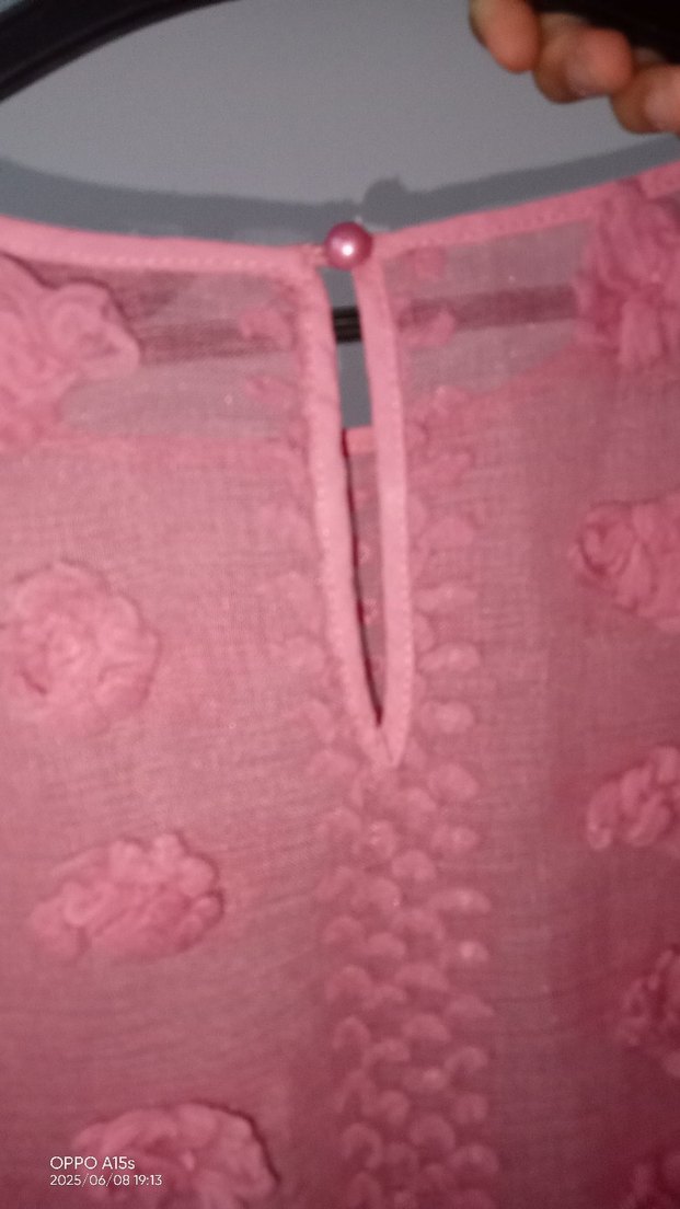 Pembe Nakışlı Bohem Uzun Kollu Bluz - Görsel 3